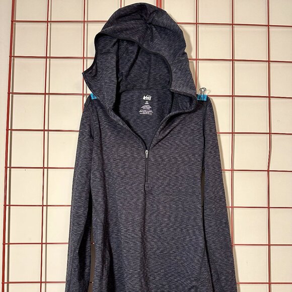 REI Heathered Gray/Black Full Zip Hoodie - XS - Picture 3 of 4